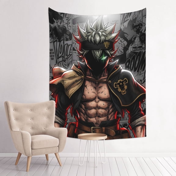 Black Clover Asta Anime Tapestry Indian Wall Hanging Tapestries Room Decor For Bedroom Living Room Dorm