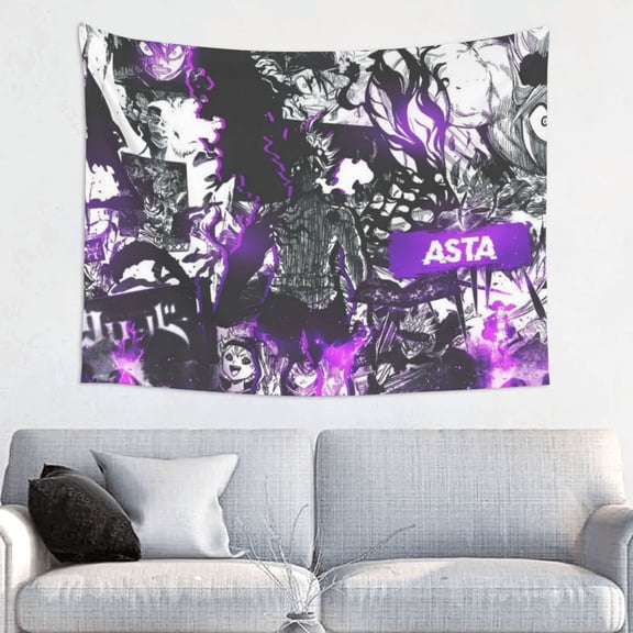 Black Clover Asta Anime Tapestry Indian Wall Hanging Tapestries Room Decor For Bedroom Living Room Dorm