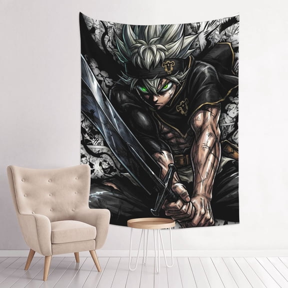 Black Clover Asta Anime Tapestry Indian Wall Hanging Tapestries Room Decor For Bedroom Living Room Dorm