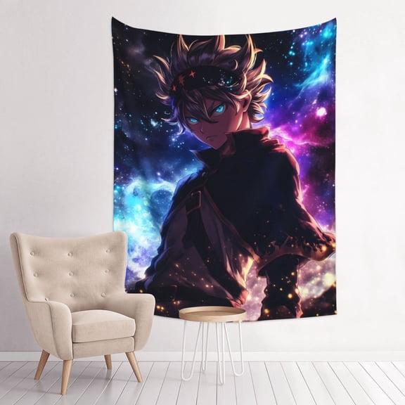 Black Clover Asta Anime Tapestry Indian Wall Hanging Tapestries Room Decor For Bedroom Living Room Dorm