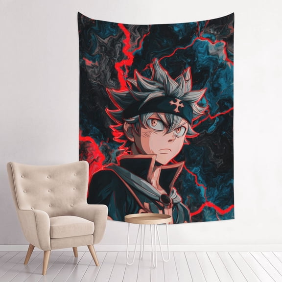 Black Clover Asta Anime Tapestry Indian Wall Hanging Tapestries Room Decor For Bedroom Living Room Dorm