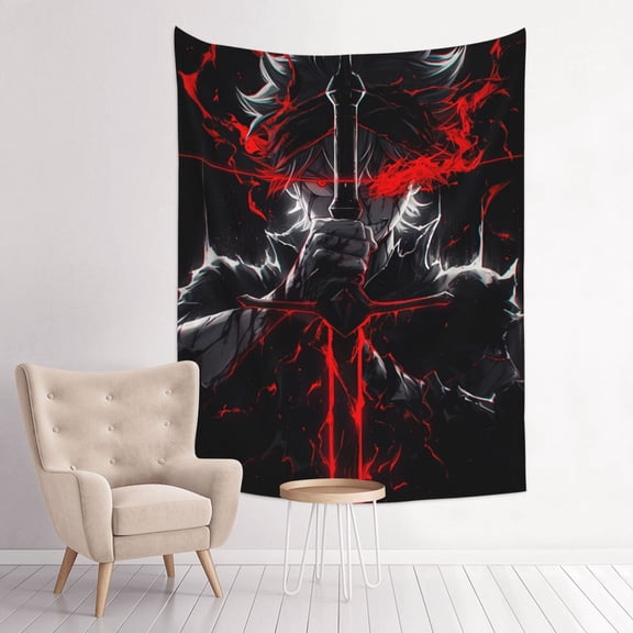 Black Clover Asta Anime Tapestry Indian Wall Hanging Tapestries Room Decor For Bedroom Living Room Dorm