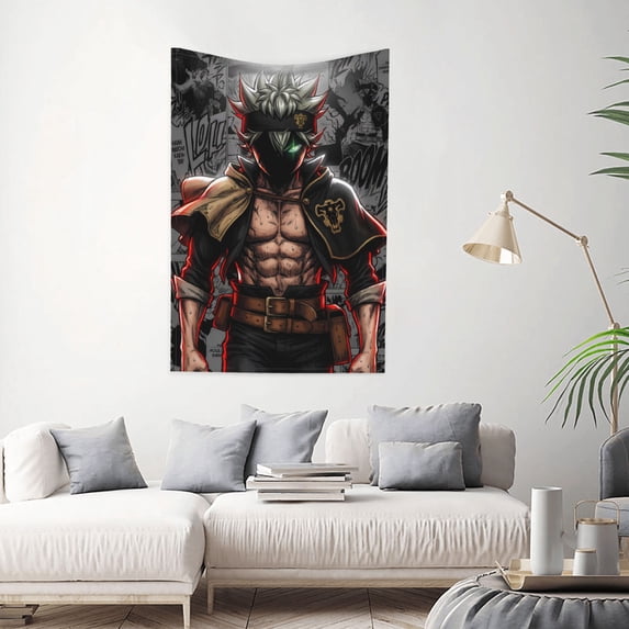 Black Clover Asta Wall Tapestry Hanging Decor, Soft Plush Throw Blanket ...