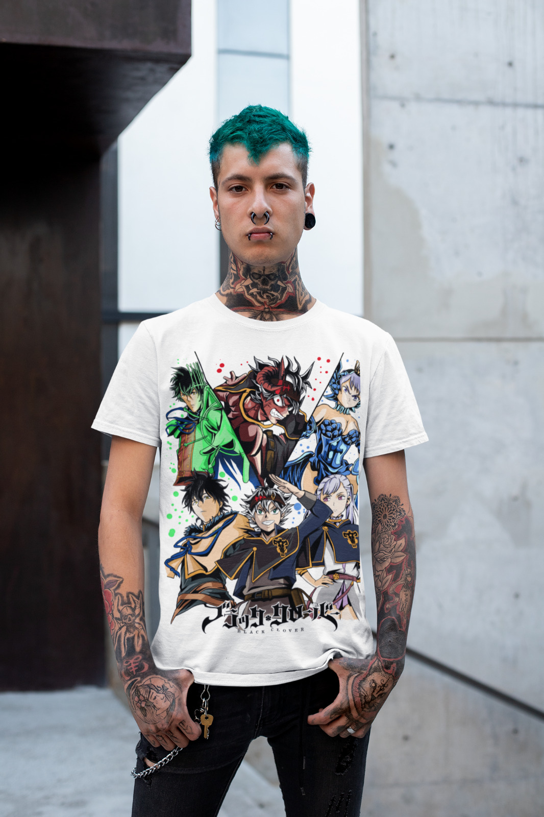 Maglietta Unisex Black Clover Asta Yuno Fumetto Anime T-shirt Tutte Le Taglie