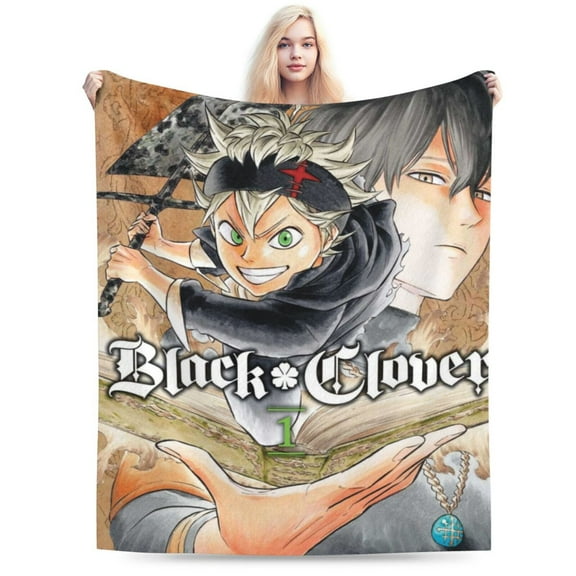 Black Clover Blanket, Super Soft Throw Blanket For Bed Sofa Couch, Cozy Flannel Blanket For Bedroom Livingroom, 40"X30"