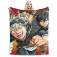thumbnail image 1 of Black Clover Blanket, Super Soft Throw Blanket For Bed Sofa Couch, Cozy Flannel Blanket For Bedroom Livingroom, 50"X40", 1 of 9