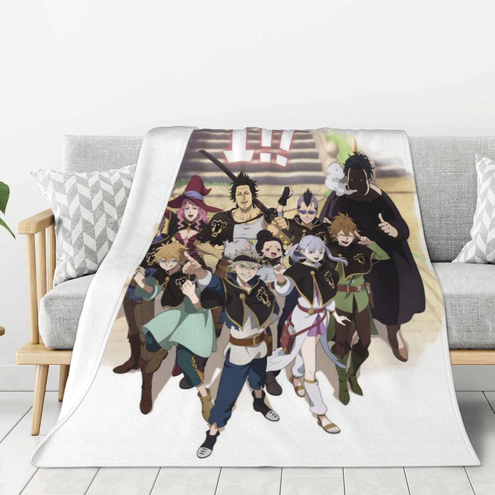 Black Clover Blanket Warm Comfortable Lovely For Womens Mens Kids