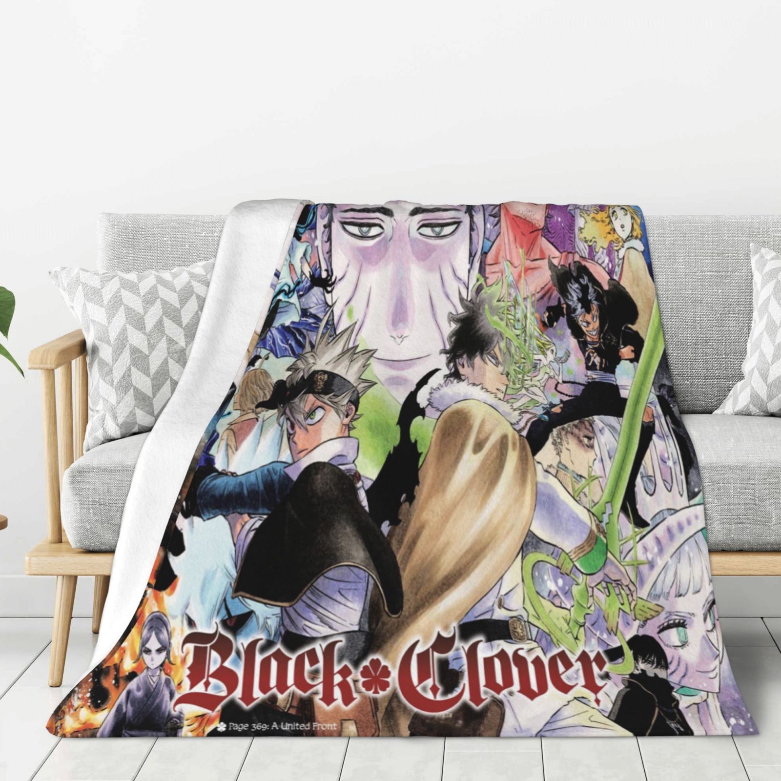 Black Clover Blanket Warm Comfortable Lovely For Womens Mens Kids