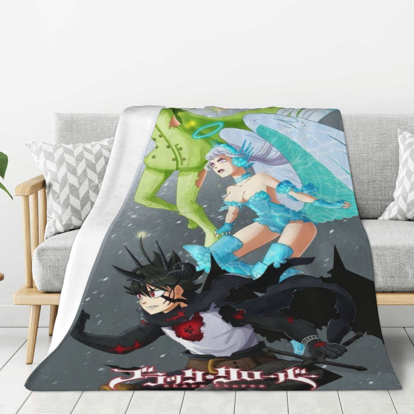 Black Clover Blanket Warm Comfortable Lovely For Womens Mens Kids