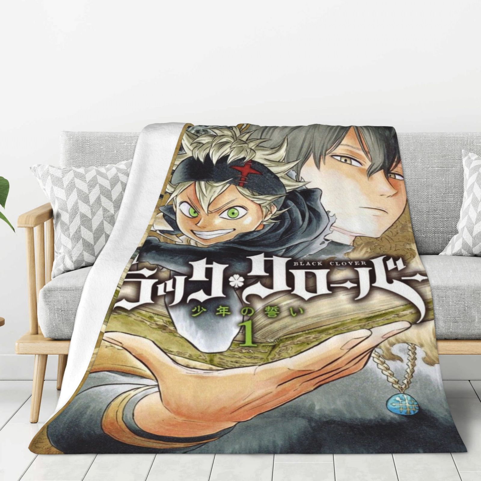 Black Clover Blanket Warm Comfortable Lovely For Womens Mens Kids