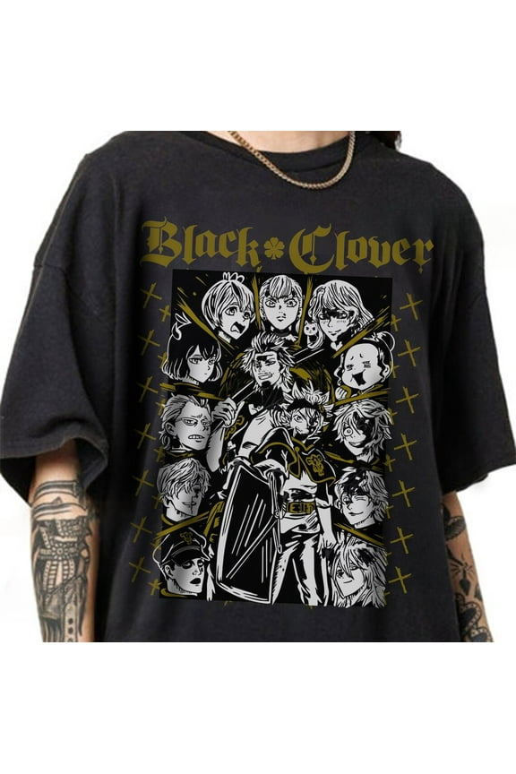 Black Clover Manga Anime Shirt,Black color,size 2XL