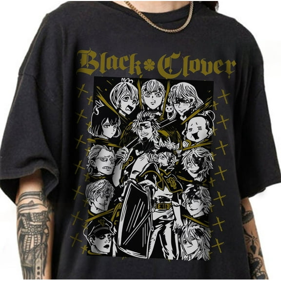 Black Clover Manga Anime Shirt,Black color,size L