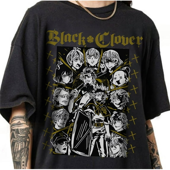 Black Clover Manga Anime Shirt,Charcoal color,size M