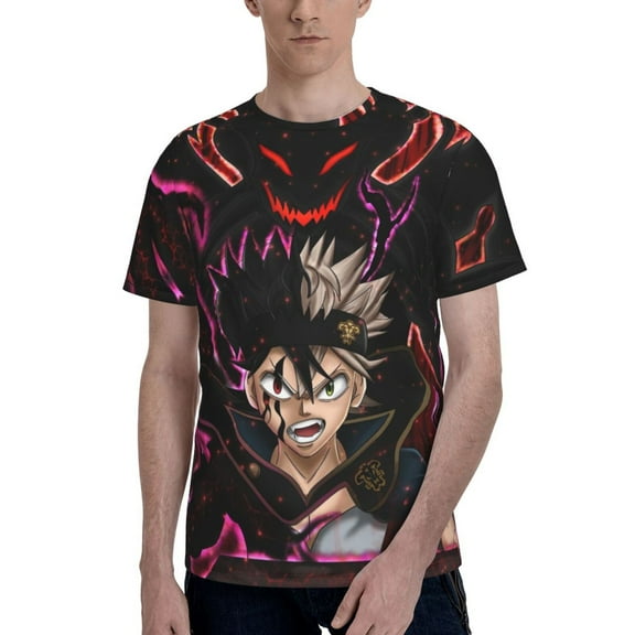 Black Clover Men's T Shirts Cartoon Graphic Short Sleeve Tees Novelty Casual Unisex Adults Tee Shirt Tops