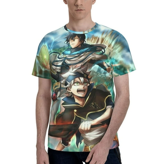 Black Clover Men's T Shirts Cartoon Graphic Short Sleeve Tees Novelty Casual Unisex Adults Tee Shirt Tops