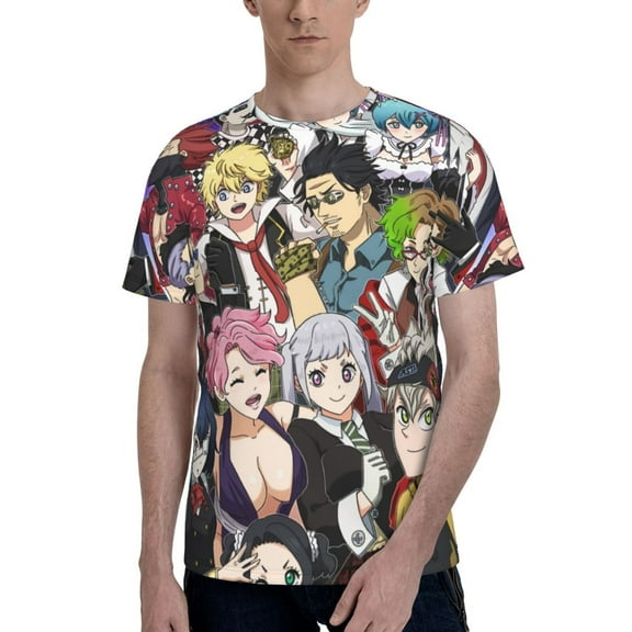 Black Clover Men's T Shirts Cartoon Graphic Short Sleeve Tees Novelty Casual Unisex Adults Tee Shirt Tops