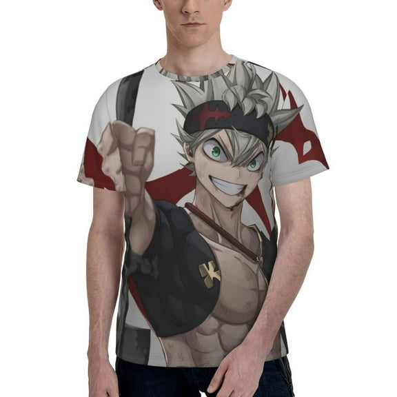 Black Clover Men's T Shirts Cartoon Graphic Short Sleeve Tees Novelty Casual Unisex Adults Tee Shirt Tops