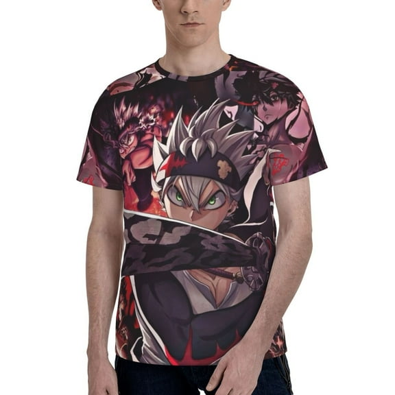 Black Clover Men's T Shirts Cartoon Graphic Short Sleeve Tees Novelty Casual Unisex Adults Tee Shirt Tops