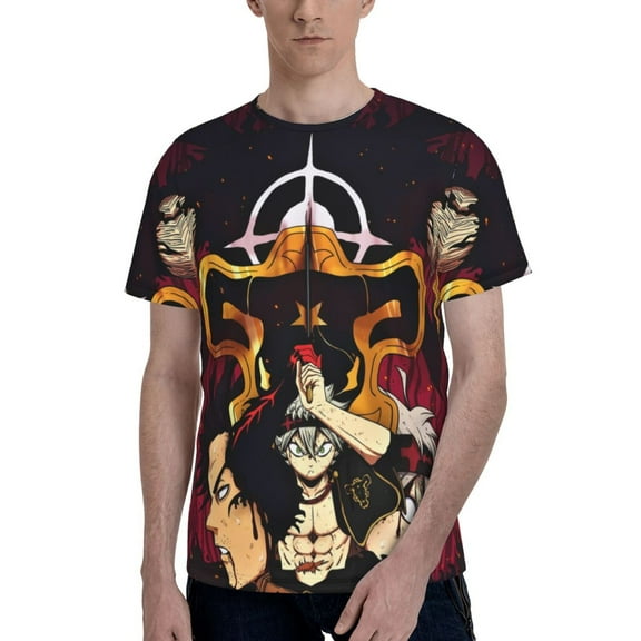 Black Clover Men's T Shirts Cartoon Graphic Short Sleeve Tees Novelty Casual Unisex Adults Tee Shirt Tops