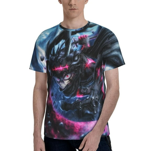 Black Clover Men's T Shirts Cartoon Graphic Short Sleeve Tees Novelty Casual Unisex Adults Tee Shirt Tops