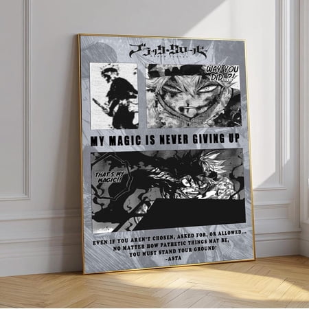 Black Clover Poster, Asta Manga Wall Art, Dark Anime Print Unframed Size 24''x36'' GooGate