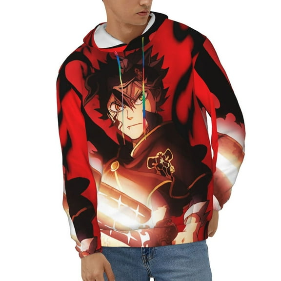 Black Clover Unisex Hoodies 3D Print Hooded Sweatshirt for Men Women, Long Sleeve Fall Pullover Top with Pockets