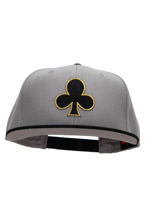 Black Clubs Patched Wool Blend Pro Style 2 Tone Snapback - Black Grey OSFM