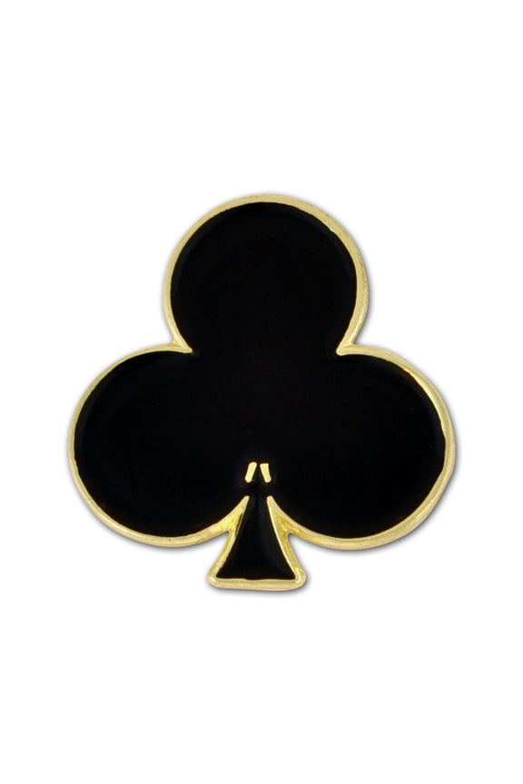 Black Clubs Playing Card Suit Enamel Lapel Pin