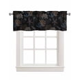 thumbnail image 1 of Black Coastal Coral Linen Curtain Valance for Bedroom/Bathroom/Kitchen/Living/Dining Room Window,Abstract Minimalist Ocean Starfish Conch Pocket Topper Drapes Decorative Cafe Drapery Panel 42"x18", 1 of 6