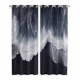 thumbnail image 1 of Black Coastal Kitchen Curtains 84 Inch Length, Nautical Summer Beach Seaside Ocean Grommet Top Bedroom Living Room Curtains, Light Filtering Cafe Curtain Drapes 2 Panels Set 84''x84'', 1 of 9
