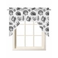 Black Coastal Kitchen Swag Valance for Window, Rod Pocket Short Kitchen ...
