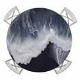 thumbnail image 1 of Black Coastal Round Tablecloth for 45-54 Inch Tables, Fitted Table Cover with Elastic Edge, Nautical Summer Beach Seaside Ocean Waterproof Outdoor Table Cloth Protector for Patio Garden Dinner Picnic, 1 of 9