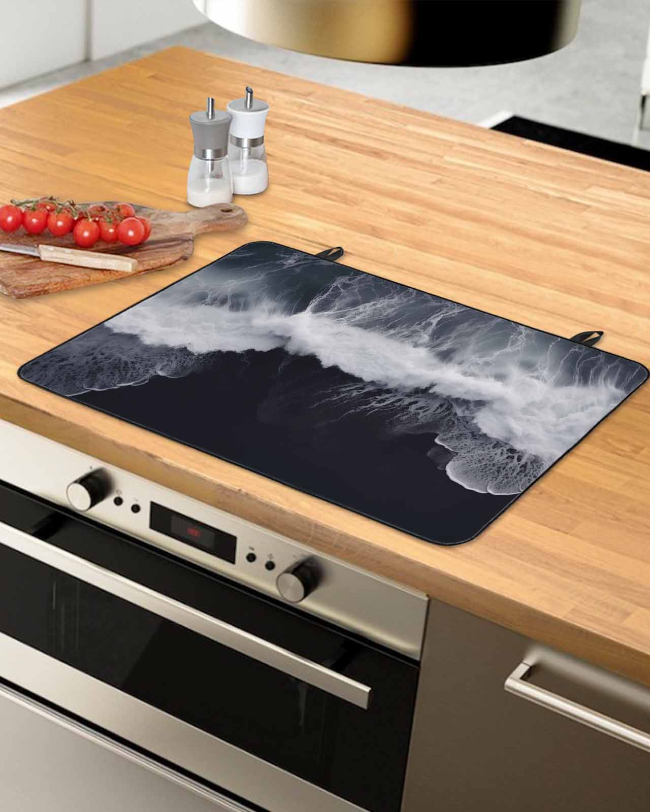 Black Coastal Stove Top Covers for Electric Stove, Heat Insulation