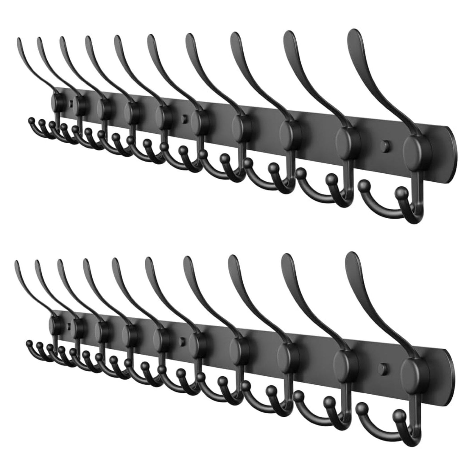 Black Coat Rack Wall Mounted - 32 Inch Heavy Duty Stainless Steel Matte ...