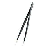 Black Coated Metal Safe Non Magnetic Sharp Pointed Tip Tweezers 12cm