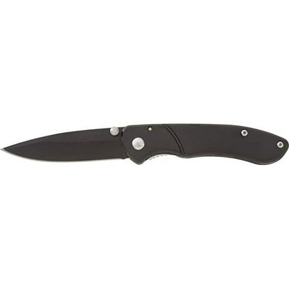 Black Coated Stainless Steel Aluminum Handle Lock Back Knife