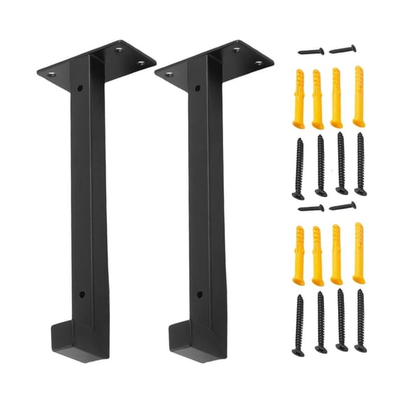 Black Coated Steel Shelf Support Wall Mounting Bracket For Open Shelving