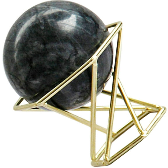 Black Cobblestone Ornaments Gold Decor Delicate Crystal Ball Metal