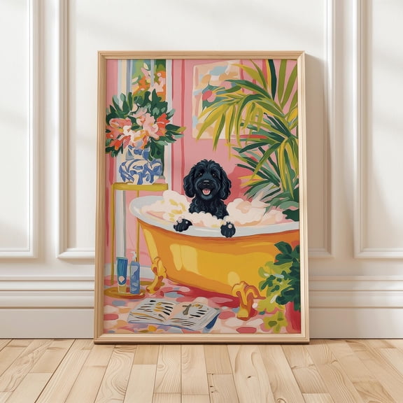 Black Cockapoo Bathroom Wall Art Home Decor