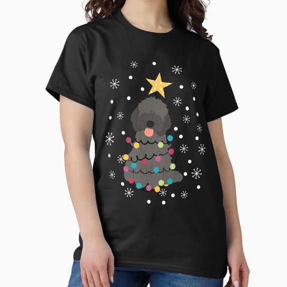 Black Cockapoo Cavapoo Dog Christmas Tree Funny Pet Owner Holiday G14896 Unisex T-Shirt, Up to Size 5XL