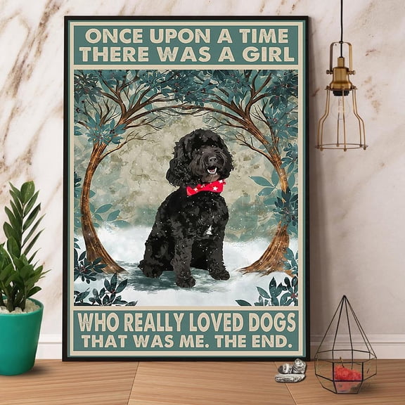 Black Cockapoo There Was A Girl Who Really Loved Dogs Paper Poster No Frame Matte Wall Art Decor 11 x 17 Inch Poster