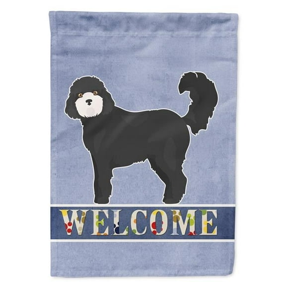 Black Cockapoo Welcome Garden Size Flag