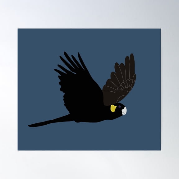 Black Cockatoo Poster Wall Art, Modern Wall Decor For Living Room Bedroom, 8x12 UNFRAMED