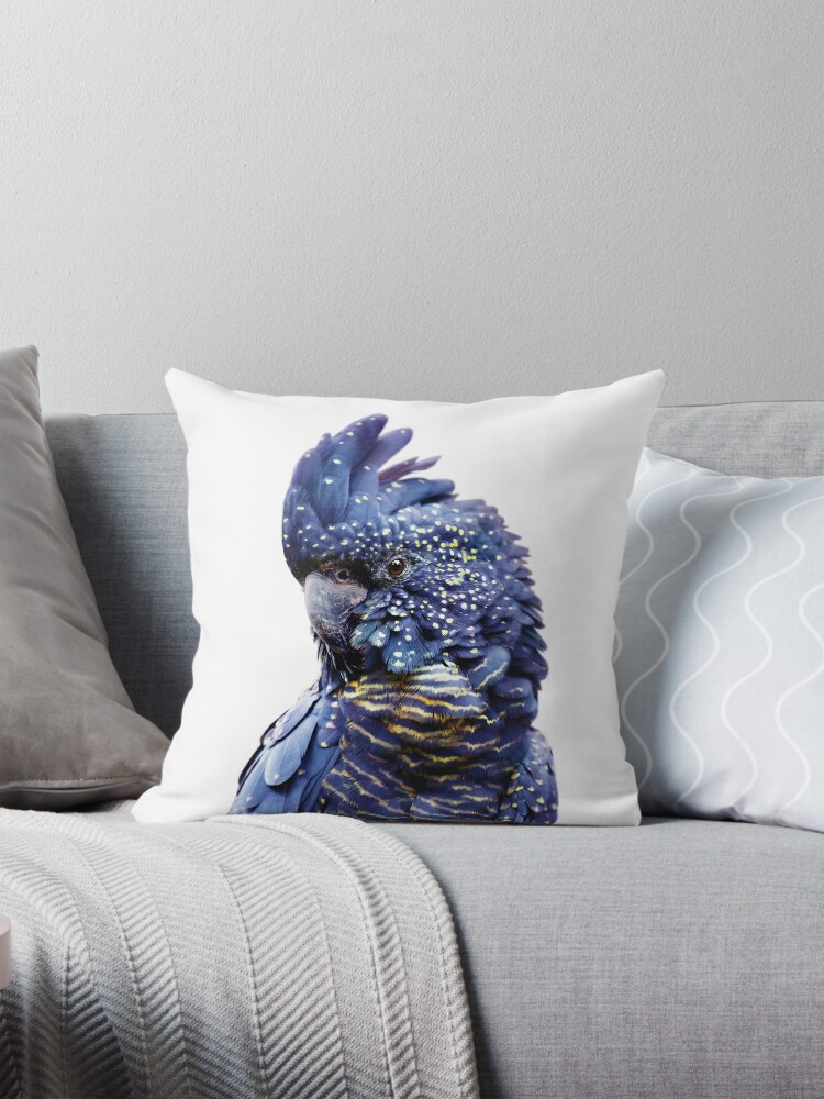 Black Cockatoo Throw Pillow Covers Cases Cushion Cover Case Sofa 20x20 Inches Two Side