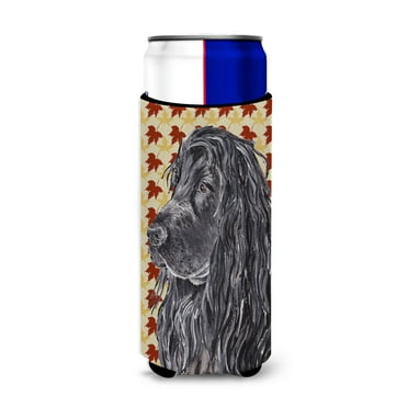 Black Cocker Spaniel Fall Leaves Ultra Hugger for slim cans