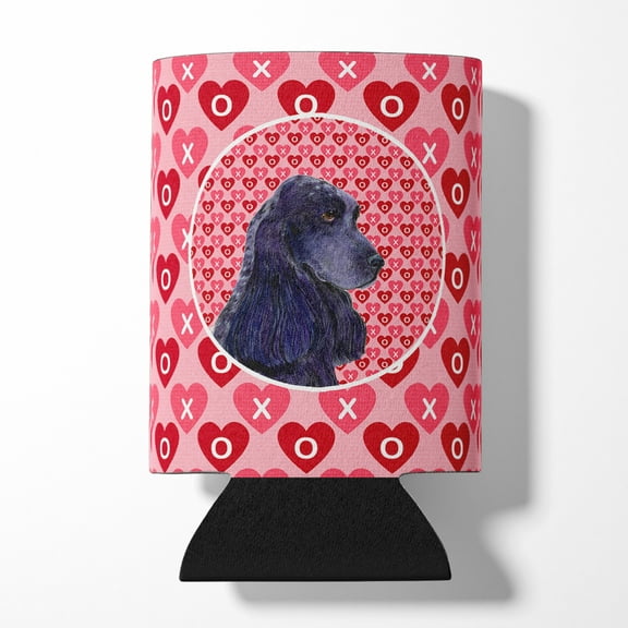 Black Cocker Spaniel Hearts Love Valentines Day Can or Bottle Hugger