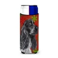 thumbnail image 1 of Black Cocker Spaniel Red Snowflakes Holiday Ultra Hugger for slim cans, 1 of 6