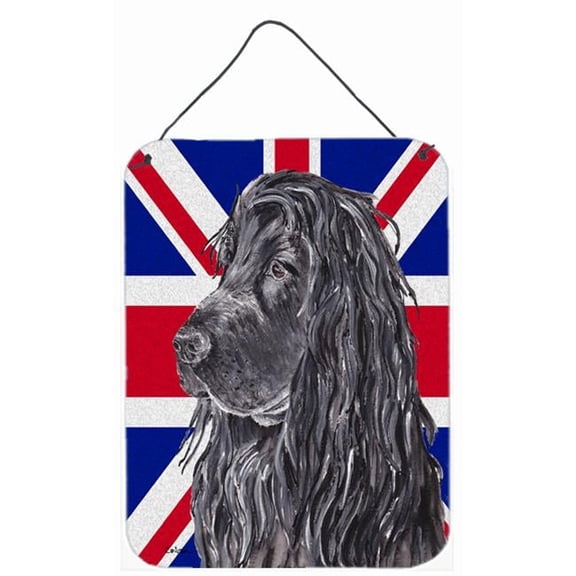 Black Cocker Spaniel With Engish Union Jack British Flag Aluminium Metal Wall Or Door Hanging Prints