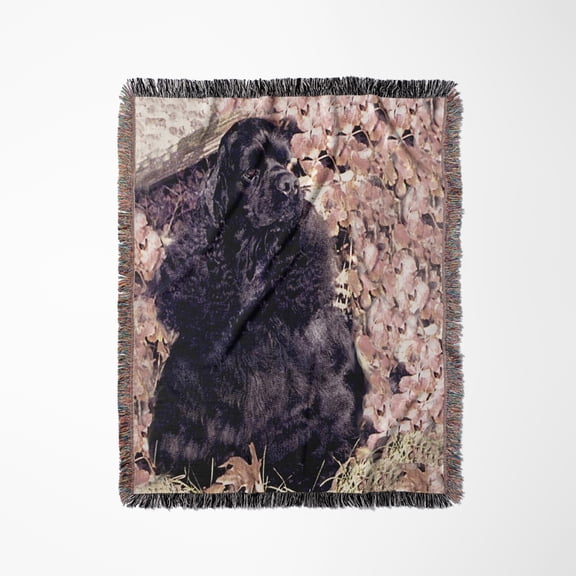 Black Cocker Spaniel, Woven Blanket