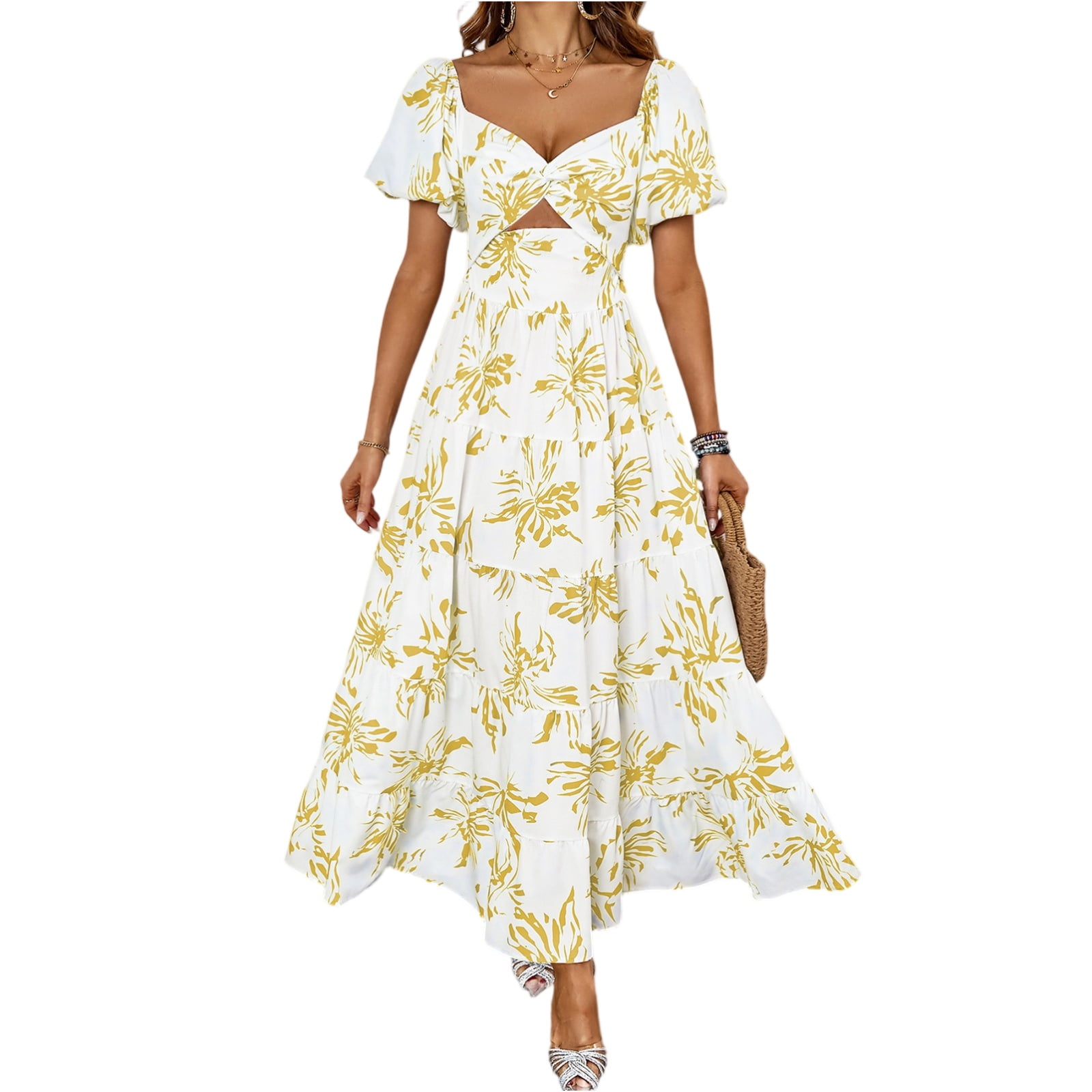 black polka dot dress maxi Polka-Dot size:S(Fit for EU 38-40, US 6-8, UK/AU 10-12, IT 42-44) 48H Women Black & White
